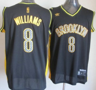 Brooklyn Nets #8 Deron Williams Black Electricity Fashion Jersey