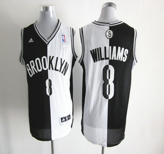 Brooklyn Nets 8 Deron Williams Revolution 30 Swingman Black And White Split Jersey
