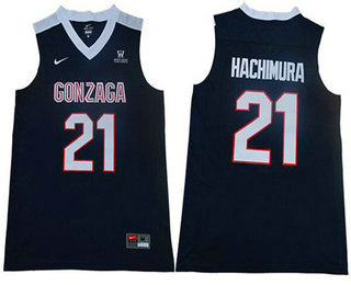 Men's Gonzaga Bulldogs #21 Rui Hachimura Navy Blue Basketball Stitched NCAA Jersey