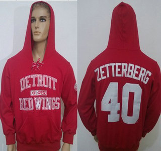 CCM Detroit Red Wings #40 Henrik Zetterberg Red Hoody