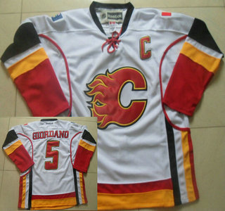 Calgary Flames #5 Mark Giordano White Jersey