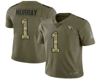 Cardinals #1 Kyler Murray Olive Camo Men's Stitched Football Limited 2017 Salute to Service Jersey