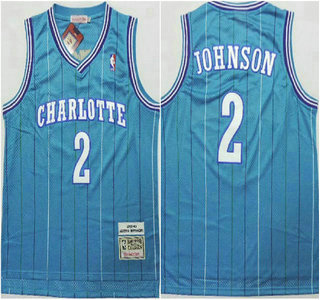 Charlotte Hornets #2 Larry Johnson Green Swingman Throwback Jersey