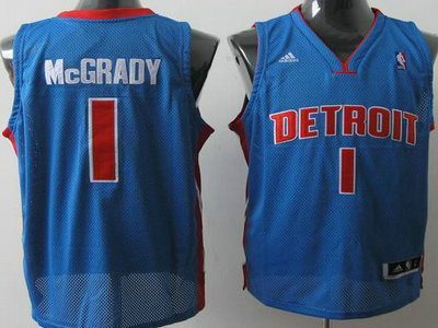 Cheap Detroit Pistons 1 Tracy McGrady Blue Jersey