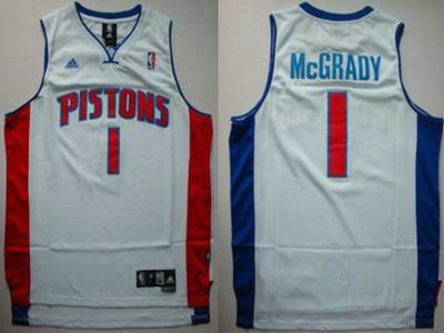 Cheap Detroit Pistons 1 Tracy McGrady White Jersey