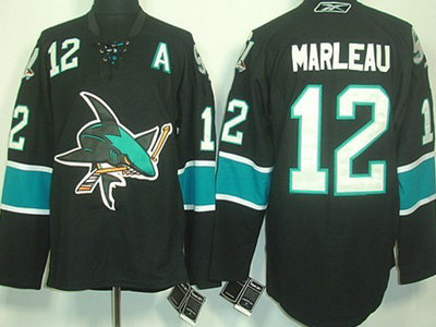 Cheap San Jose Sharks 12 Patrick Marleau Black Jersey