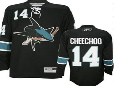Cheap San Jose Sharks 14 Jonathan Cheechoo Black Jersey