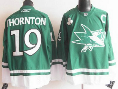 Cheap San Jose Sharks 19 Joe Thornton 2011 Green Jersey