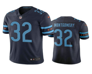 Chicago Bears #32 David Montgomery Navy City Edition Vapor Limited Jersey