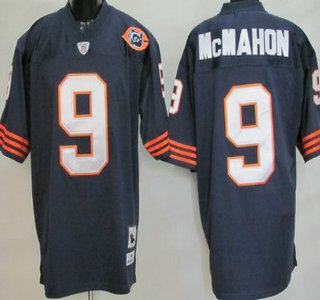 Chicago Bears #9 Jim McMahon Blue Throwback With Bears Patch Jersey