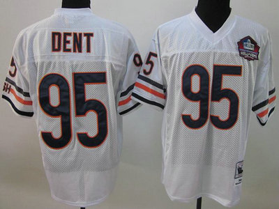 Chicago Bears 95 Richard Dent 1985 White Hall of Fame Class of 2011 Jersey