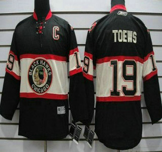 Chicago Blackhawks #19 Janathan Toews Black Third Kids Jersey