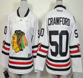Chicago Blackhawks #50 Corey Crawford 2015 Winter Classic White Kids Jersey