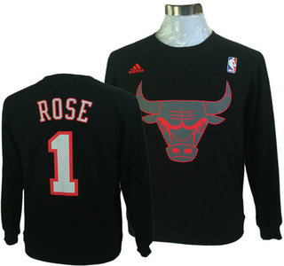 Chicago Bulls #1 Derek Rose Black Hoody