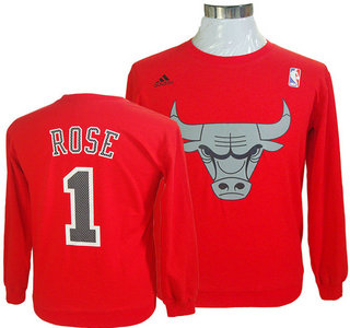 Chicago Bulls #1 Derek Rose Red Hoody