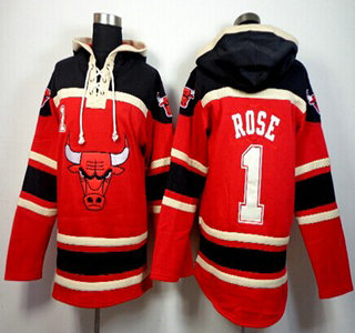 Chicago Bulls #1 Derrick Rose Red Hoody