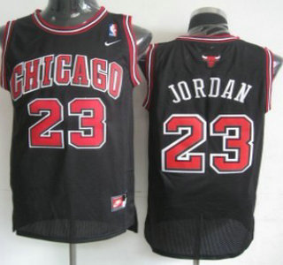 Chicago Bulls #23 Michael Jordan Black With Chicago Swingman Jersey