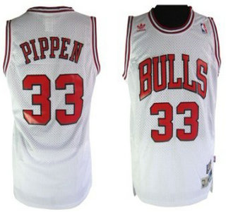 Chicago Bulls #33 Scottie Pippen White Hardwood Classics Soul Swingman Throwback Jersey