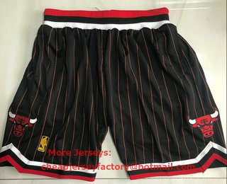 Chicago Bulls Black With Red Pinstripe AU Throwback Just Don Shorts