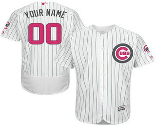 Chicago Cubs White Mother's Day Men's Flexbase Customized Jersey