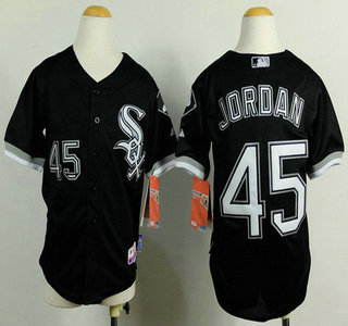 Chicago White Sox #45 Michael Jordan Black Kids Jersey