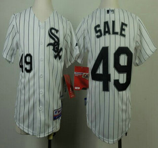 Chicago White Sox #49 Chris Sale White With Black Pinstripe Kids Jersey
