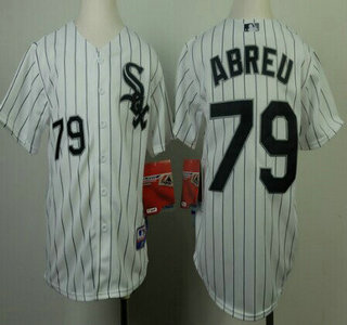 Chicago White Sox #79 Jose Abreu White With Black Pinstripe Kids Jersey