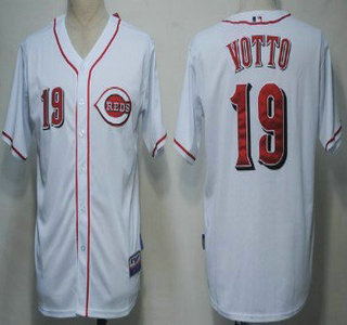 Cincinnati Reds #19 Joey Votto White Kids Jersey