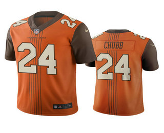 Cleveland Browns #24 Nick Chubb Brown Vapor Limited City Edition Jersey