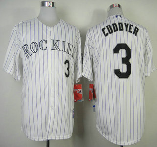 Colorado Rockies #3 Michael Cuddyer White With Purple Pinstripe Jersey