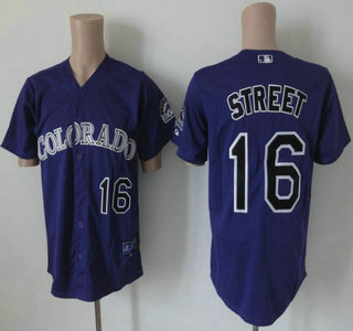 Colorado Rockies 16 Huston Street Purple Jersey