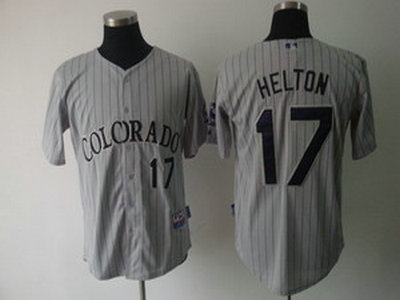 Colorado Rockies 17 Todd Helton Grey Jerseys Cool base