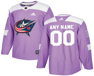 Columbus Blue Jackets Purple Adidas Hockey Fights Cancer Custom Practice Jersey