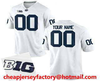 Custom Men's Penn State Nittany Lions Nike White Limited Football Jersey - with name