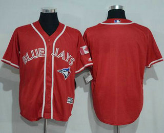 Customized Blue Jays Red New Cool Base Canada Day Stitched MLB Jersey