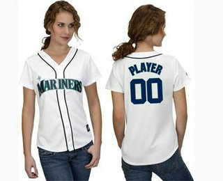 Customized Women Seattle Mariners White MLB Jersey