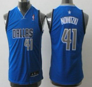 Dallas Mavericks 41 Dirk Nowitzki Light Blue Authentic Kids Jersey