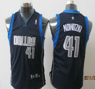 Dallas Mavericks 41 Nowitzki Navy Blue Authentic Kids Jersey