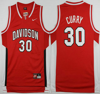 Davidson Wildcats #30 Stephen Curry Red Jersey