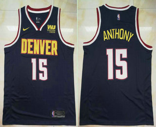 Denver Nuggets #15 Carmelo Anthony New Navy Blue 2019 Nike Swingman Western Union Printed NBA Jersey