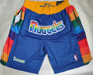 Denver Nuggets Shorts (Blue) JUST DON By Mitchell & Ness