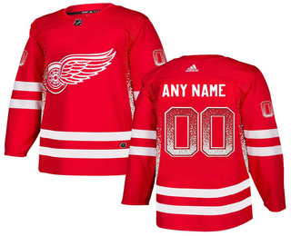 Detroit Red Wings Red Men's Customized Drift Fashion Adidas Jersey
