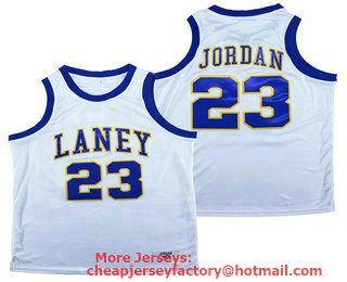 Emsley A. Laney High School #23 Michael Jordan White Swingman High School Basketball Jersey