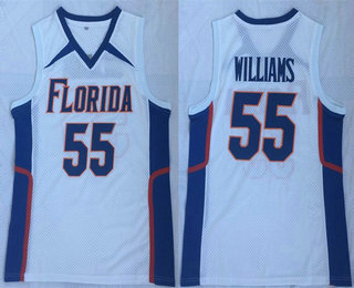 Florida Gators 55 Jason Williams White Throwback College Basketball Jersey