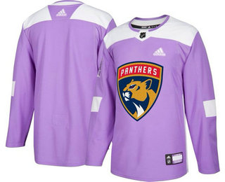 Florida Panthers Purple Adidas Hockey Fights Cancer Custom Practice Jersey