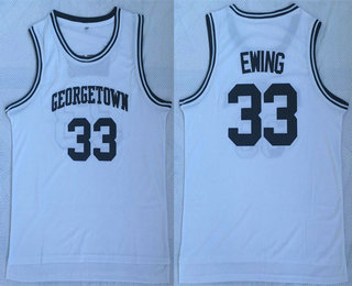 Georgetown University 33 Patrick Ewing White College Basketball Jersey