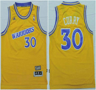 Golden State Warriors #30 Stephen Curry 1988-89 Yellow Swingman Throwback Jersey