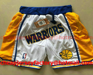 Golden State Warriors 1995-96 White Just Don Shorts Swingman Shorts