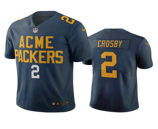 Green Bay Packers #2 Mason Crosby Navy City Edition Vapor Limited Jersey