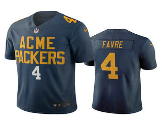 Green Bay Packers #4 Brett Favre Navy City Edition Vapor Limited Jersey
